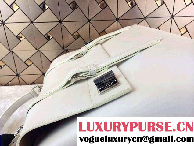 Prada Saffiano Cuir Leather Briefcase Flap Bag BN2789 White Fall 2014