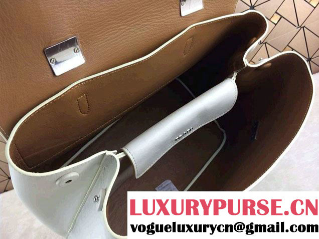 Prada Saffiano Cuir Leather Briefcase Flap Bag BN2789 White Fall 2014