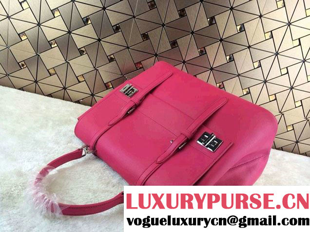 Prada Saffiano Cuir Leather Briefcase Flap Bag BN2789 Fushia Fall 2014