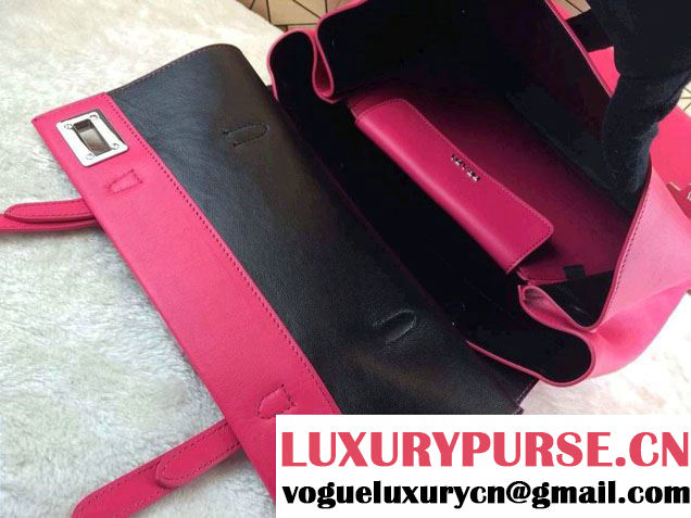 Prada Saffiano Cuir Leather Briefcase Flap Bag BN2789 Fushia Fall 2014