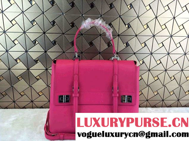 Prada Saffiano Cuir Leather Briefcase Flap Bag BN2789 Fushia Fall 2014