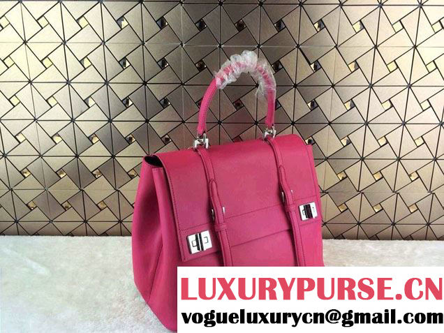 Prada Saffiano Cuir Leather Briefcase Flap Bag BN2789 Fushia Fall 2014