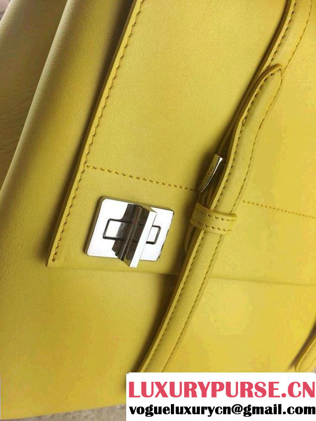 Prada Saffiano Cuir Leather Briefcase Flap Bag BN2789 Yellow Fall 2014
