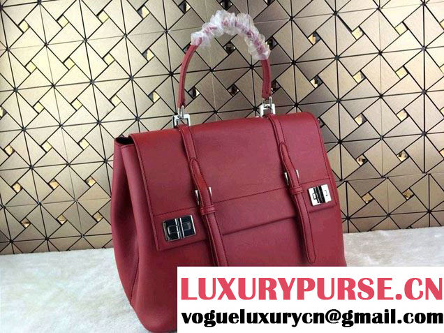 Prada Saffiano Cuir Leather Briefcase Flap Bag BN2789 Red Fall 2014