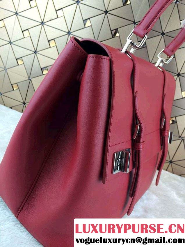 Prada Saffiano Cuir Leather Briefcase Flap Bag BN2789 Red Fall 2014