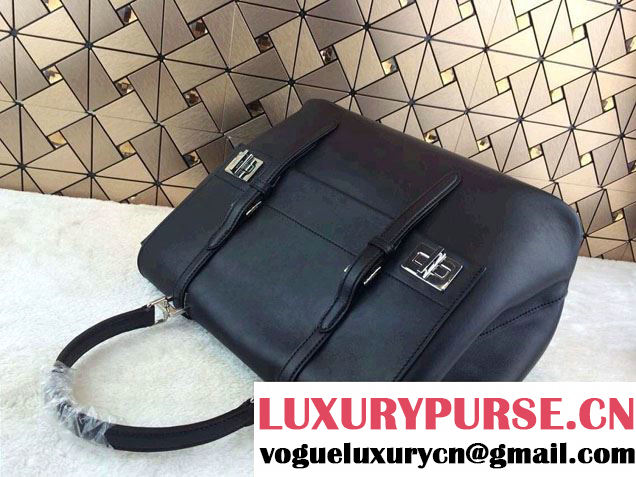 Prada Saffiano Cuir Leather Briefcase Flap Bag BN2789 Black Fall 2014