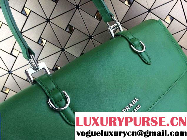 Prada Saffiano Cuir Leather Briefcase Flap Bag BN2789 Green Fall 2014