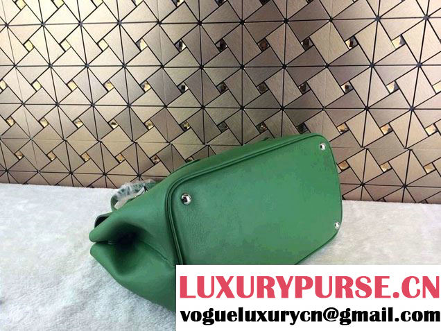 Prada Saffiano Cuir Leather Briefcase Flap Bag BN2789 Green Fall 2014