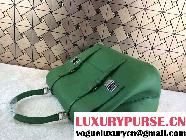 Prada Saffiano Cuir Leather Briefcase Flap Bag BN2789 Green Fall 2014