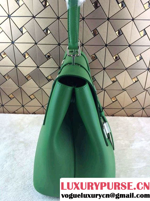 Prada Saffiano Cuir Leather Briefcase Flap Bag BN2789 Green Fall 2014
