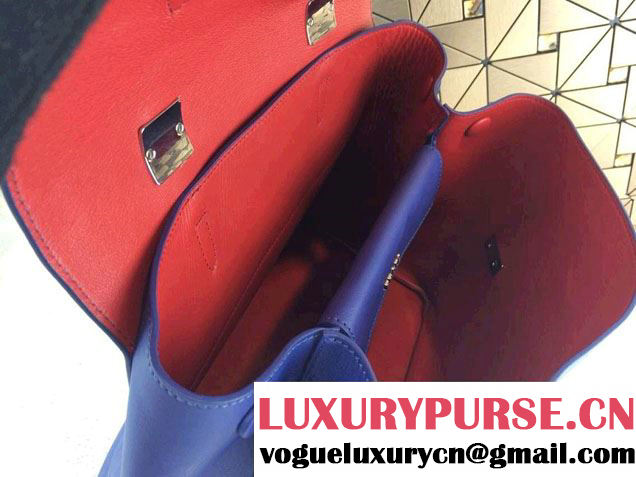 Prada Saffiano Cuir Leather Briefcase Flap Bag BN2789 Ink Blue Fall 2014