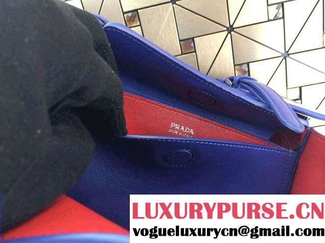 Prada Saffiano Cuir Leather Briefcase Flap Bag BN2789 Ink Blue Fall 2014