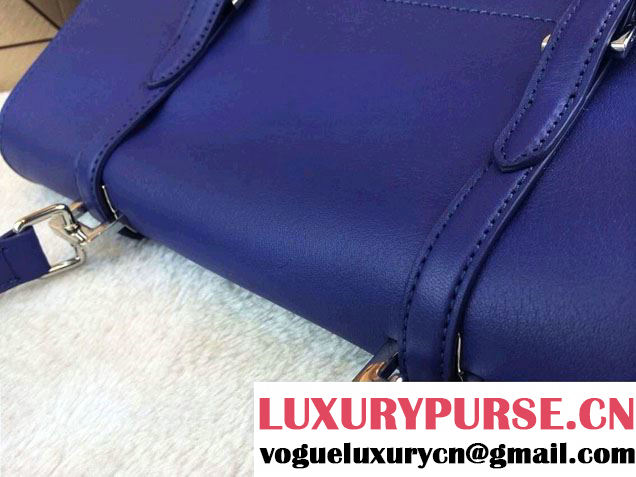 Prada Saffiano Cuir Leather Briefcase Flap Bag BN2789 Ink Blue Fall 2014