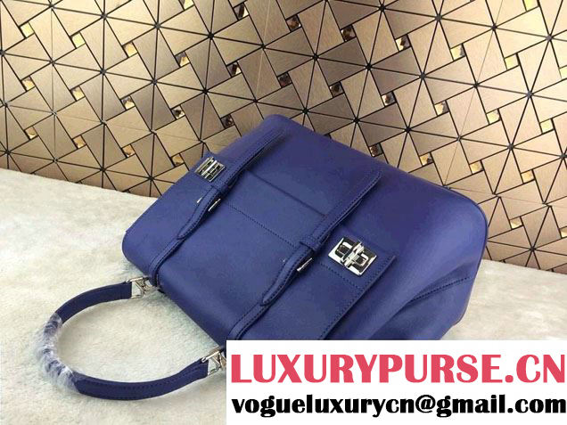 Prada Saffiano Cuir Leather Briefcase Flap Bag BN2789 Ink Blue Fall 2014