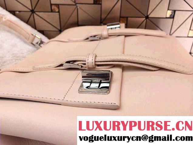 Prada Saffiano Cuir Leather Briefcase Flap Bag BN2789 Clay Grey Fall 2014