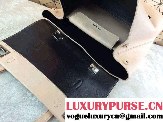 Prada Saffiano Cuir Leather Briefcase Flap Bag BN2789 Clay Grey Fall 2014