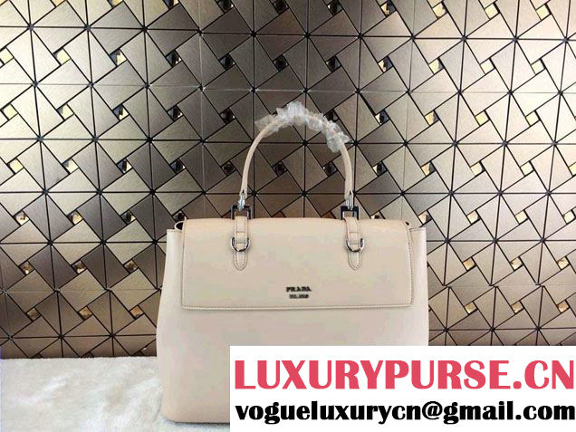 Prada Saffiano Cuir Leather Briefcase Flap Bag BN2789 Clay Grey Fall 2014