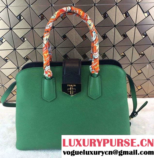 Prada BN2755 Saffiano Cuir Leather Tote Bag Green 2014