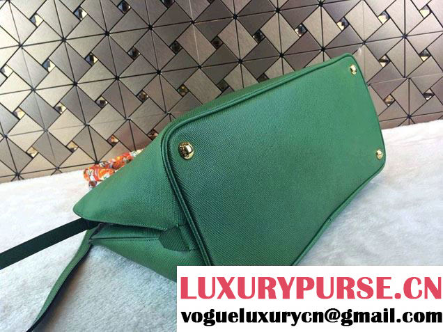 Prada BN2755 Saffiano Cuir Leather Tote Bag Green 2014