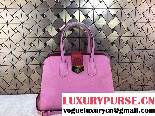 Prada BN2755 Saffiano Cuir Leather Tote Bag Pink 2014