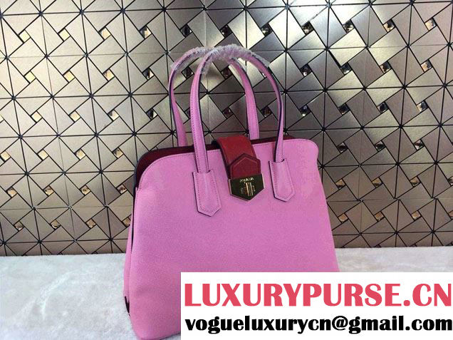 Prada BN2755 Saffiano Cuir Leather Tote Bag Pink 2014