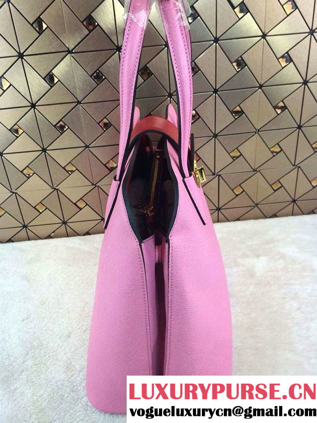 Prada BN2755 Saffiano Cuir Leather Tote Bag Pink 2014