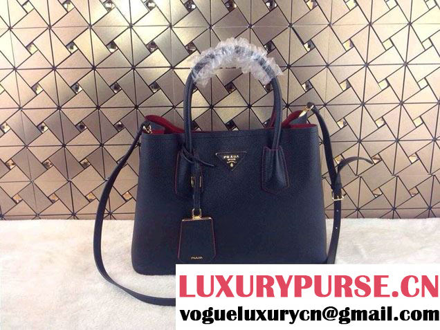 Prada Saffiano Cuir Leather Tote Bag B2756T Black 2014