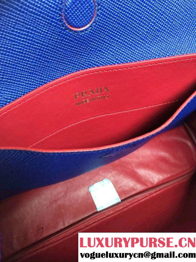Prada Saffiano Cuir Leather Tote Bag B2756T Ink Blue 2014
