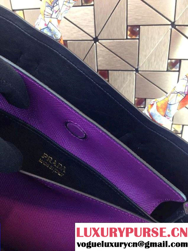 Prada Saffiano Cuir Leather Tote Bag B2756T Purple 2014