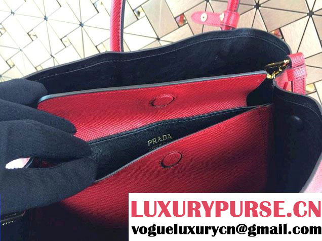 Prada Saffiano Cuir Leather Tote Bag B2756T Red 2014
