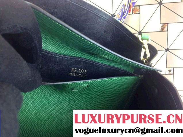 Prada Saffiano Cuir Leather Tote Bag B2756T Green 2014