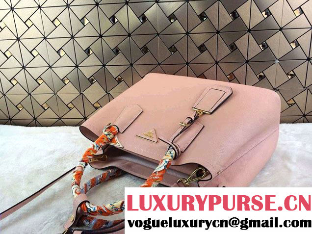 Prada Saffiano Cuir Leather Tote Bag B2756T Clay Grey 2014