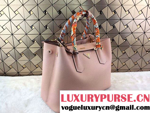 Prada Saffiano Cuir Leather Tote Bag B2756T Clay Grey 2014