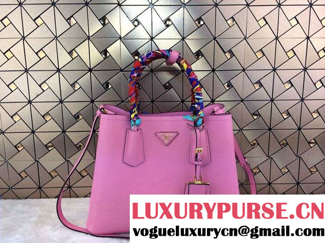 Prada Saffiano Cuir Leather Tote Bag B2756T Pink 2014