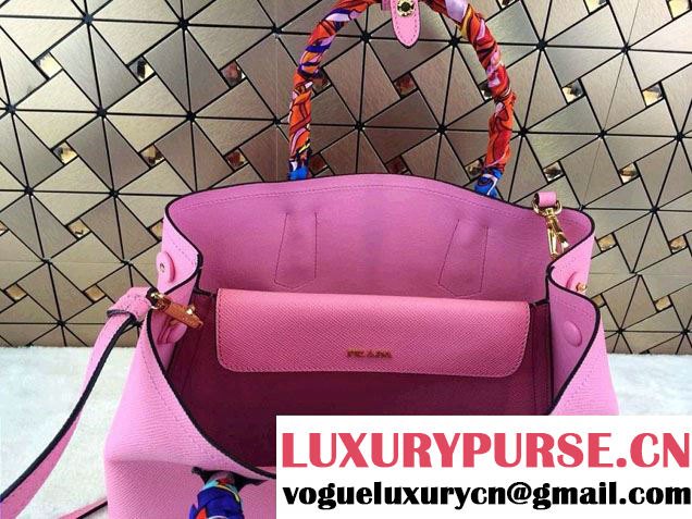 Prada Saffiano Cuir Leather Tote Bag B2756T Pink 2014