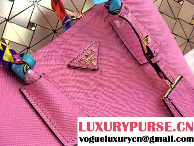 Prada Saffiano Cuir Leather Tote Bag B2756T Pink 2014