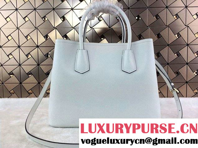 Prada Saffiano Cuir Leather Tote Bag B2756T White 2014