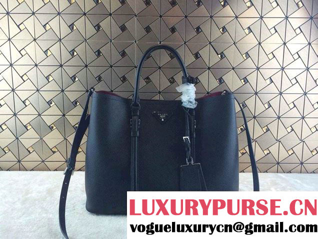 Prada Saffiano Cuir Leather Tote Bag BN2820 Black 2014