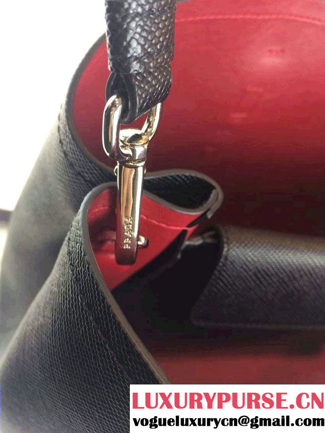Prada Saffiano Cuir Leather Tote Bag BN2820 Black 2014