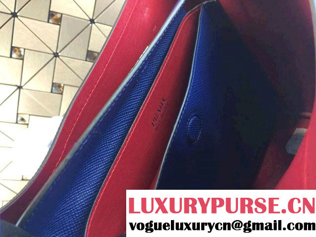 Prada Saffiano Cuir Leather Tote Bag BN2820 Ink Blue 2014