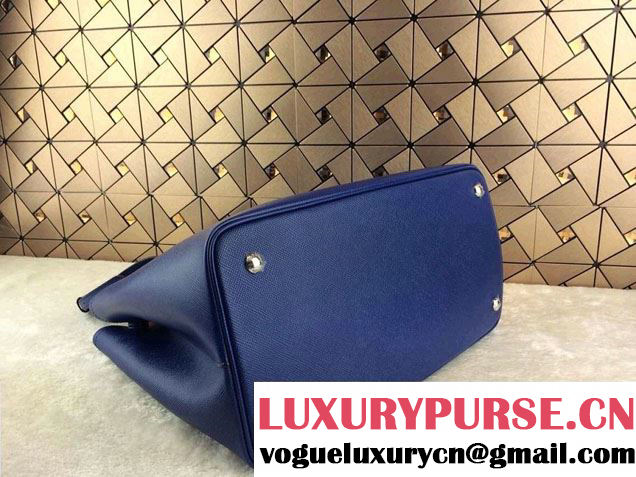 Prada Saffiano Cuir Leather Tote Bag BN2820 Ink Blue 2014