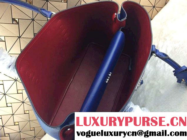 Prada Saffiano Cuir Leather Tote Bag BN2820 Ink Blue 2014