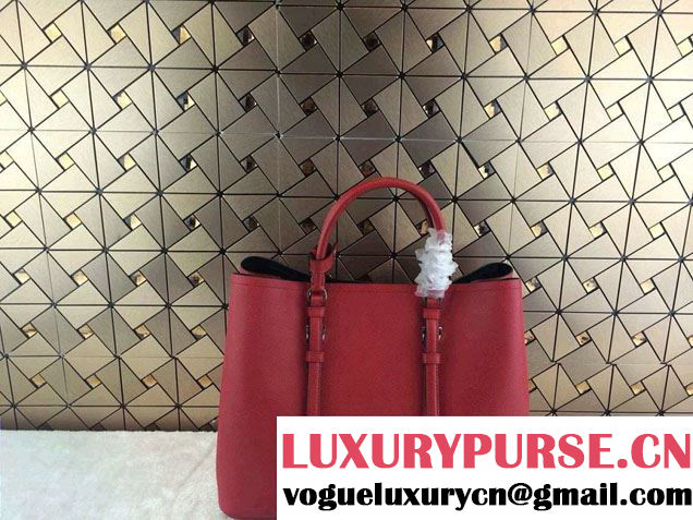 Prada Saffiano Cuir Leather Tote Bag BN2820 Red 2014