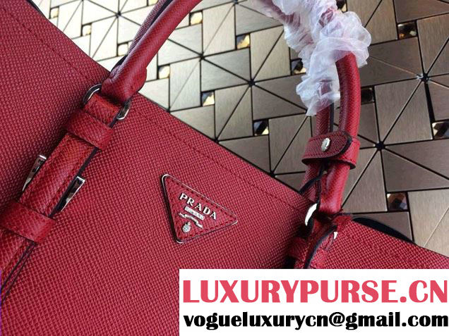 Prada Saffiano Cuir Leather Tote Bag BN2820 Red 2014