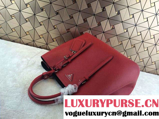 Prada Saffiano Cuir Leather Tote Bag BN2820 Red 2014