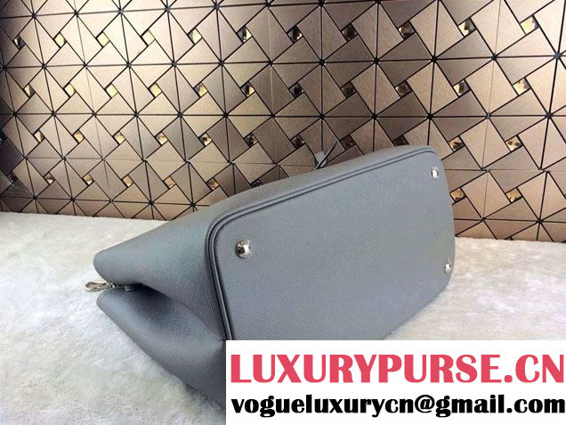 Prada Saffiano Cuir Leather Tote Bag BN2820 Grey 2014