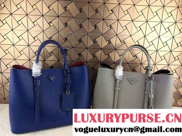 Prada Saffiano Cuir Leather Tote Bag BN2820 Grey 2014