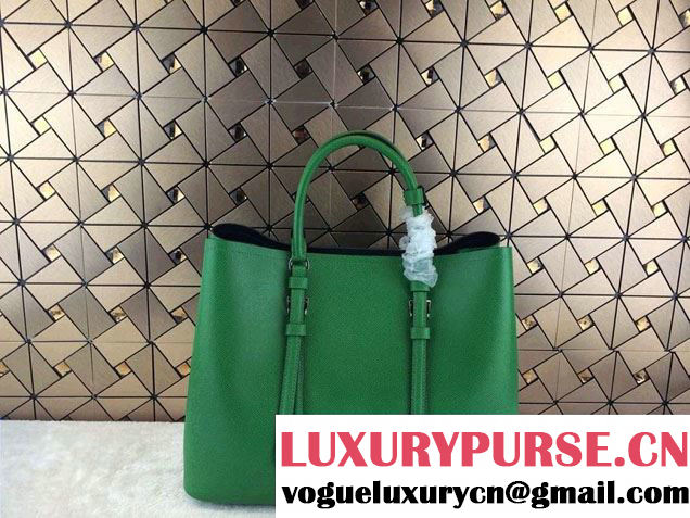 Prada Saffiano Cuir Leather Tote Bag BN2820 Green 2014