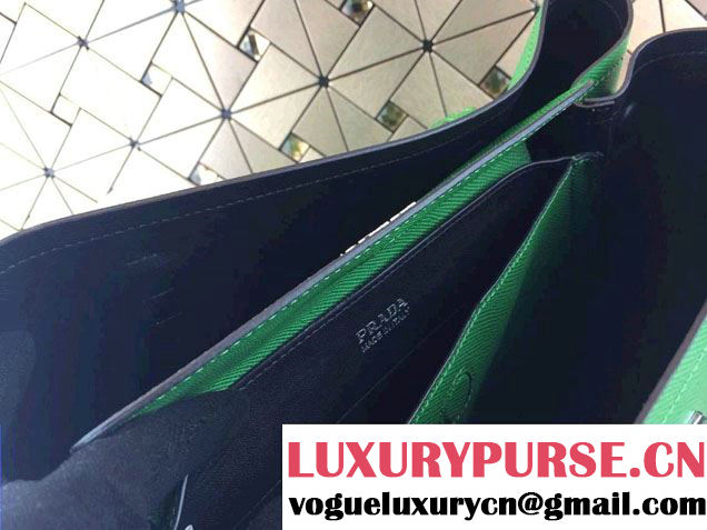 Prada Saffiano Cuir Leather Tote Bag BN2820 Green 2014