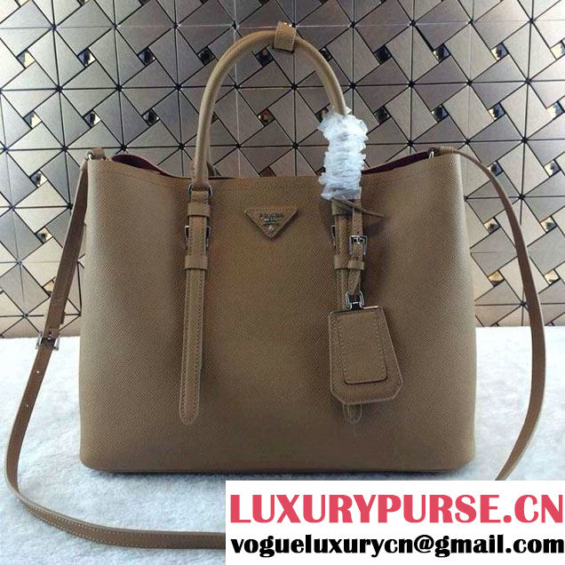 Prada Saffiano Cuir Leather Tote Bag BN2820 Camel 2014